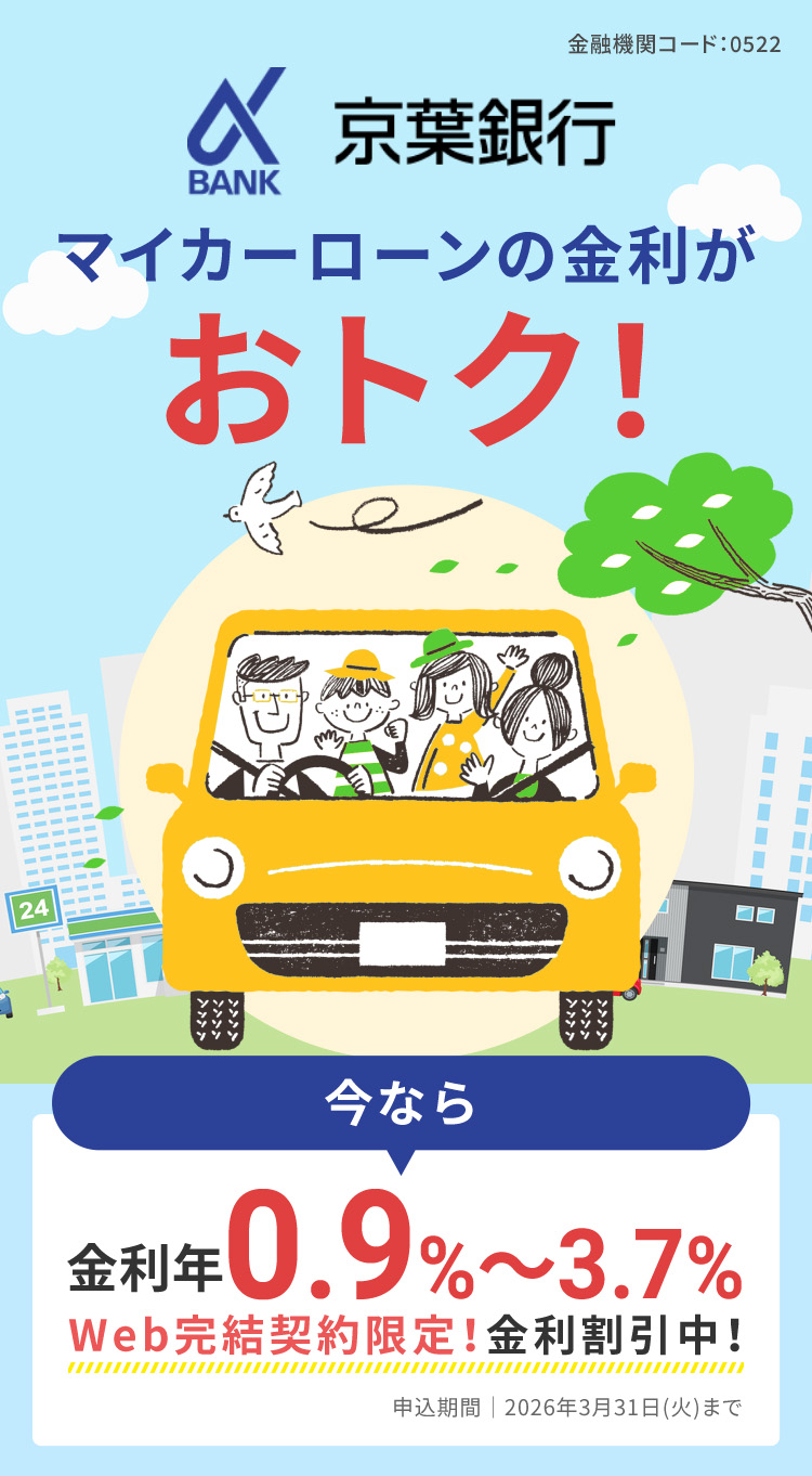 京葉銀行 マイカーローンの金利がおトク！