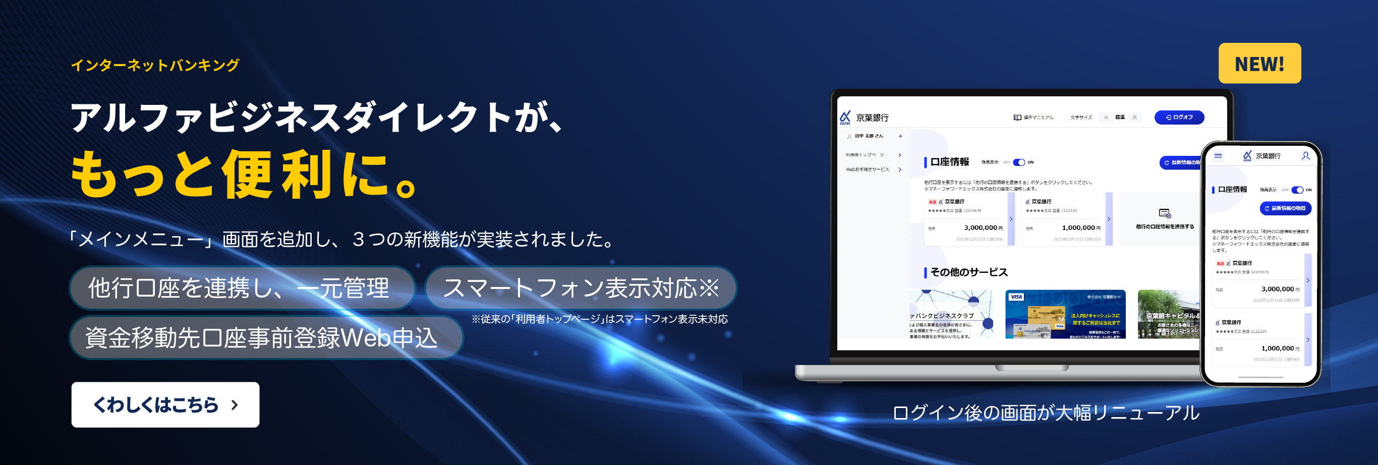 アルファビジネスダイレクトが、もっと便利に。くわしくはこちら