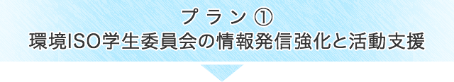 プラン①　環境ISO学生委員会の情報発信強化と活動支援