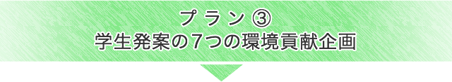 プラン③　学生発案の７つの環境貢献企画