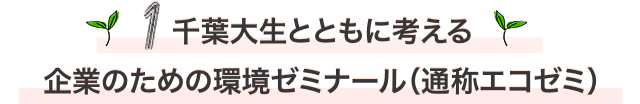 1 千葉大生とともに考える企業のための環境ゼミナール（通称エコゼミ）