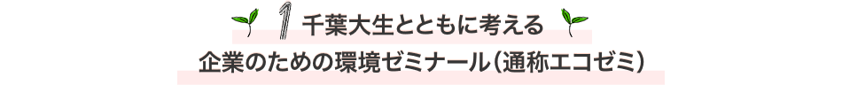 1 千葉大生とともに考える企業のための環境ゼミナール（通称エコゼミ）